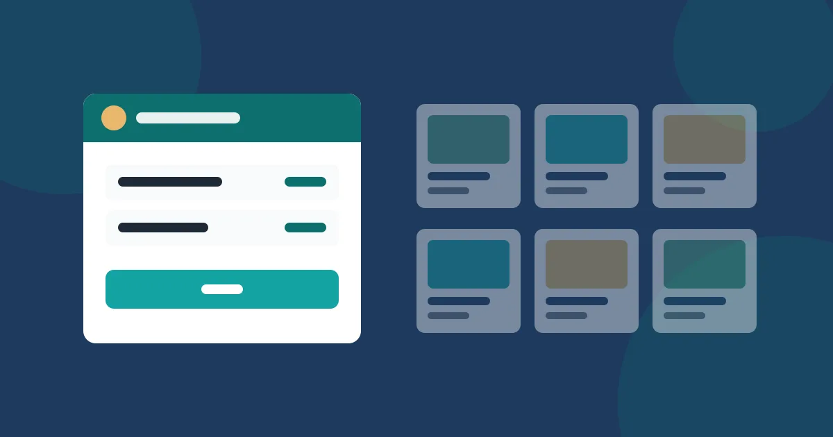 One prominent standalone booking page beside a dim grid of marketplace listings — your own page versus a shared marketplace