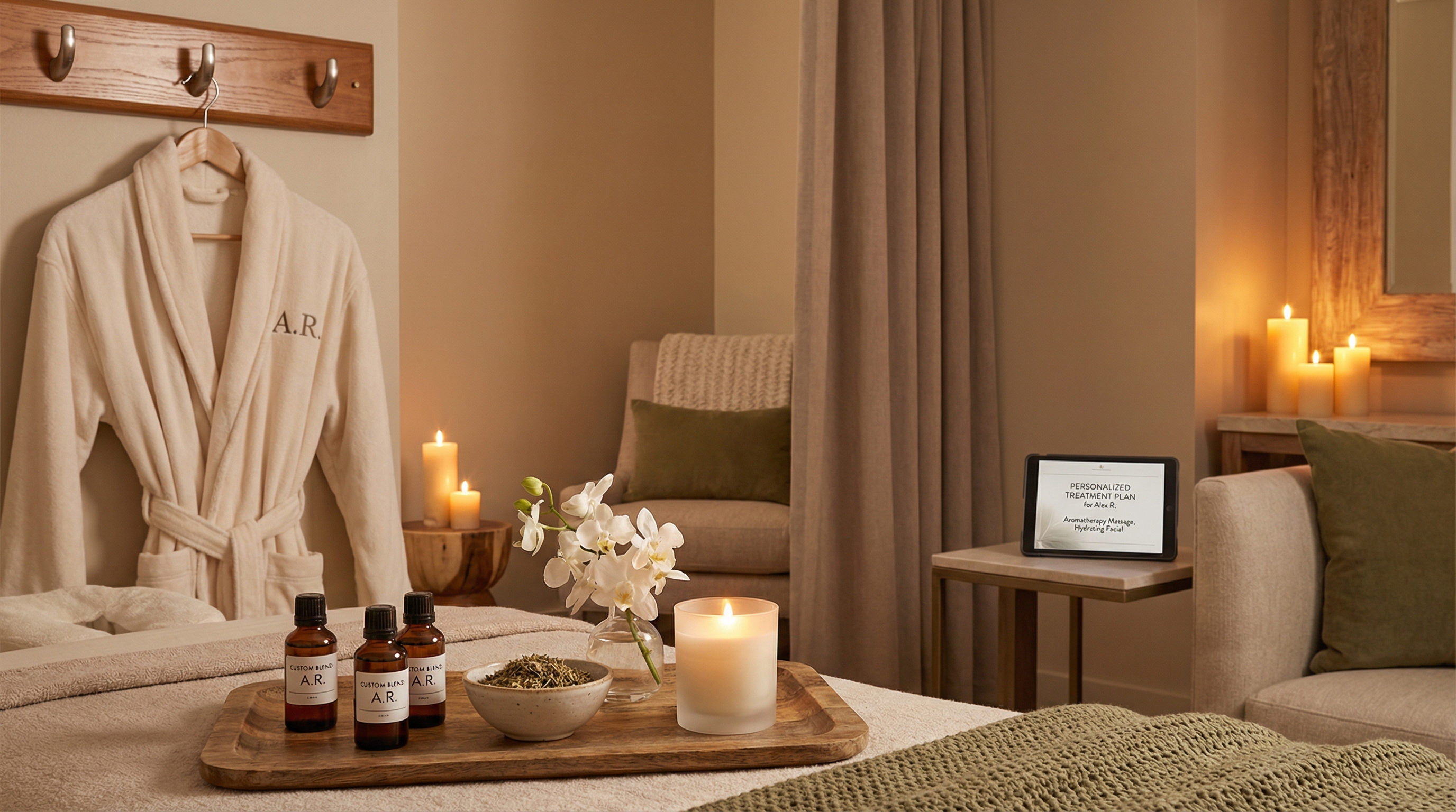 Abstract illustration of personalized client profiles with stars and user icons in teal and navy colors