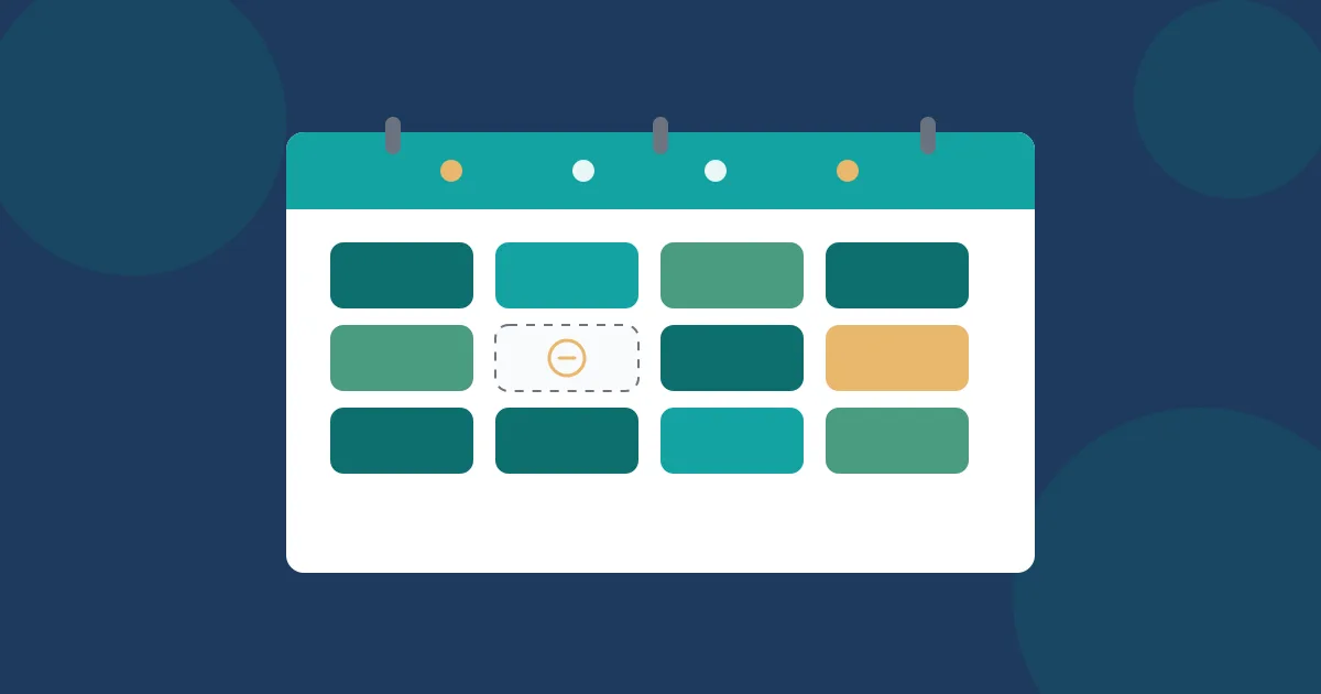 A calendar page with one appointment slot left empty, representing a no-show