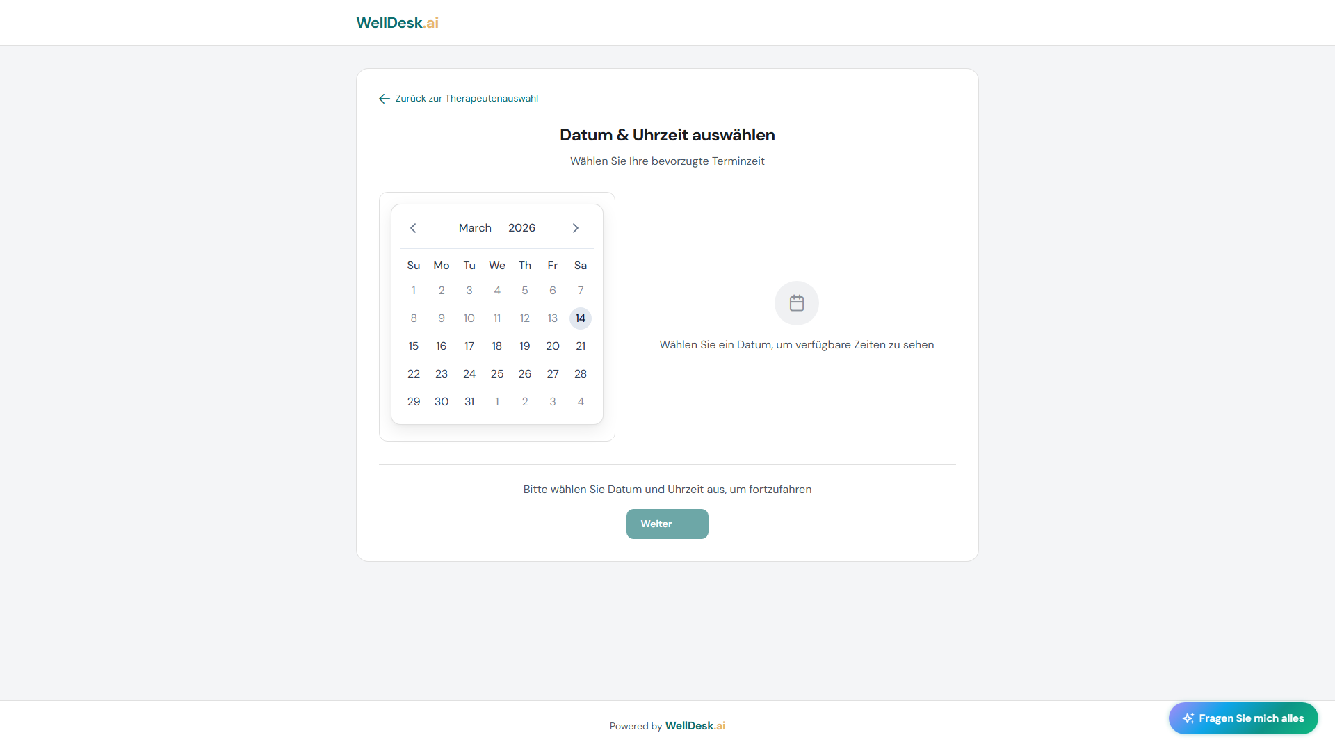 Datums- und Uhrzeitauswahl