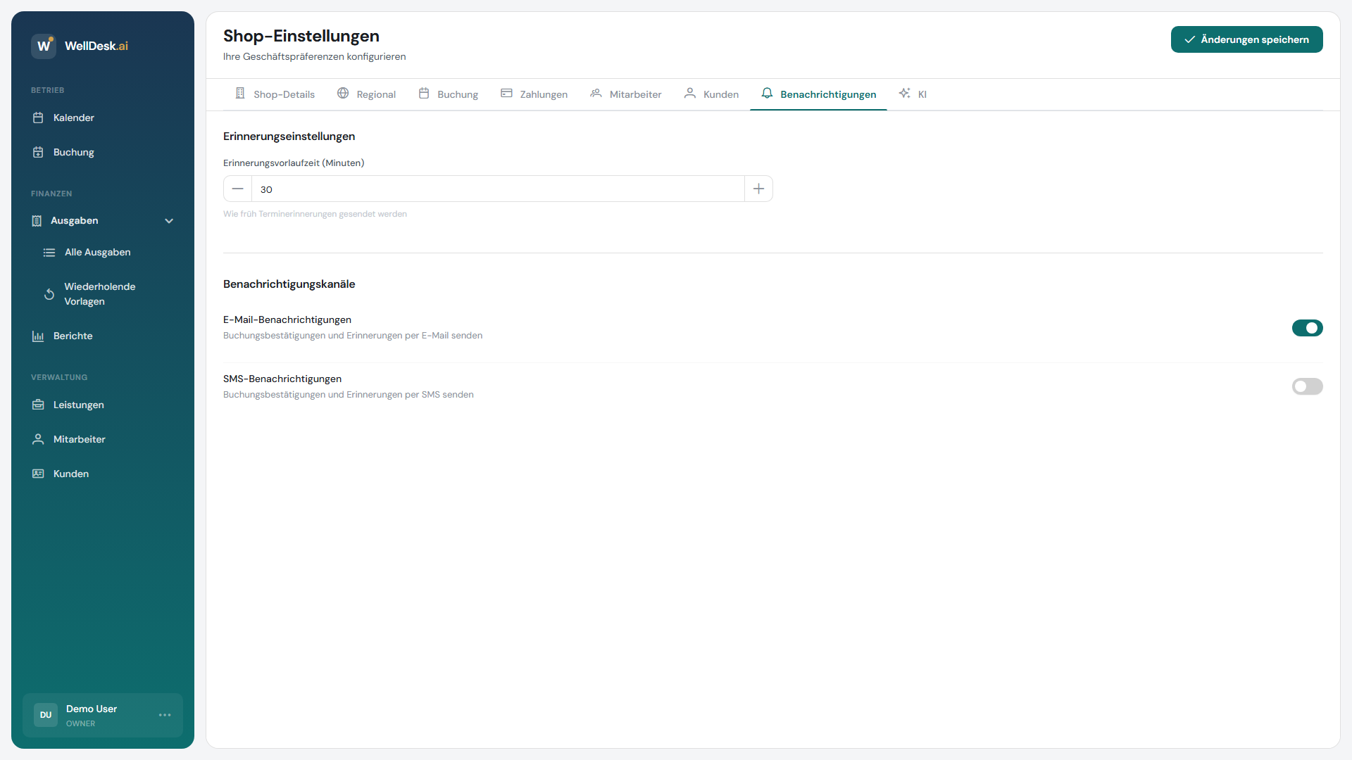 Tab Benachrichtigungseinstellungen