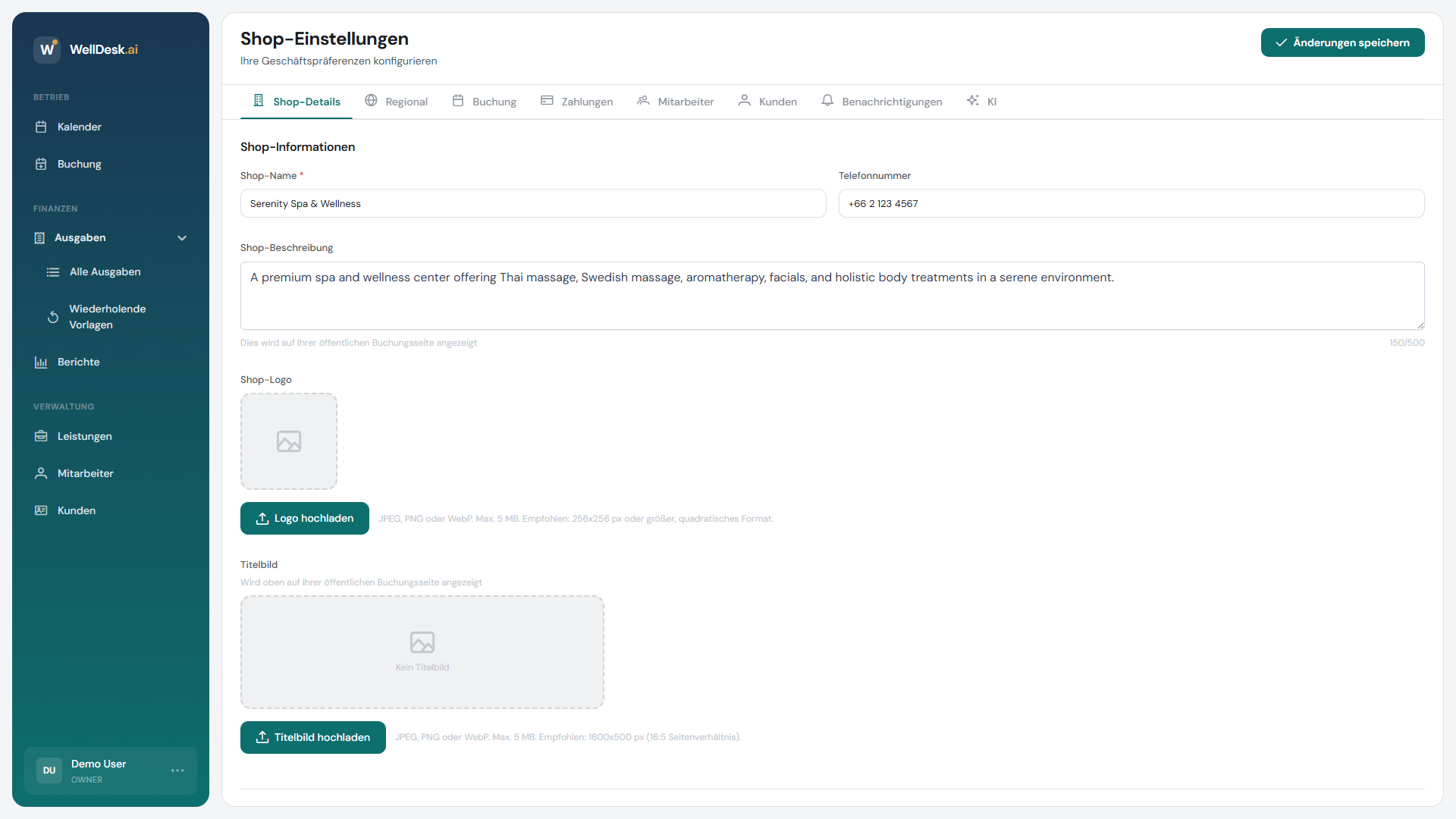 Shop-Einstellungen — Grunddaten