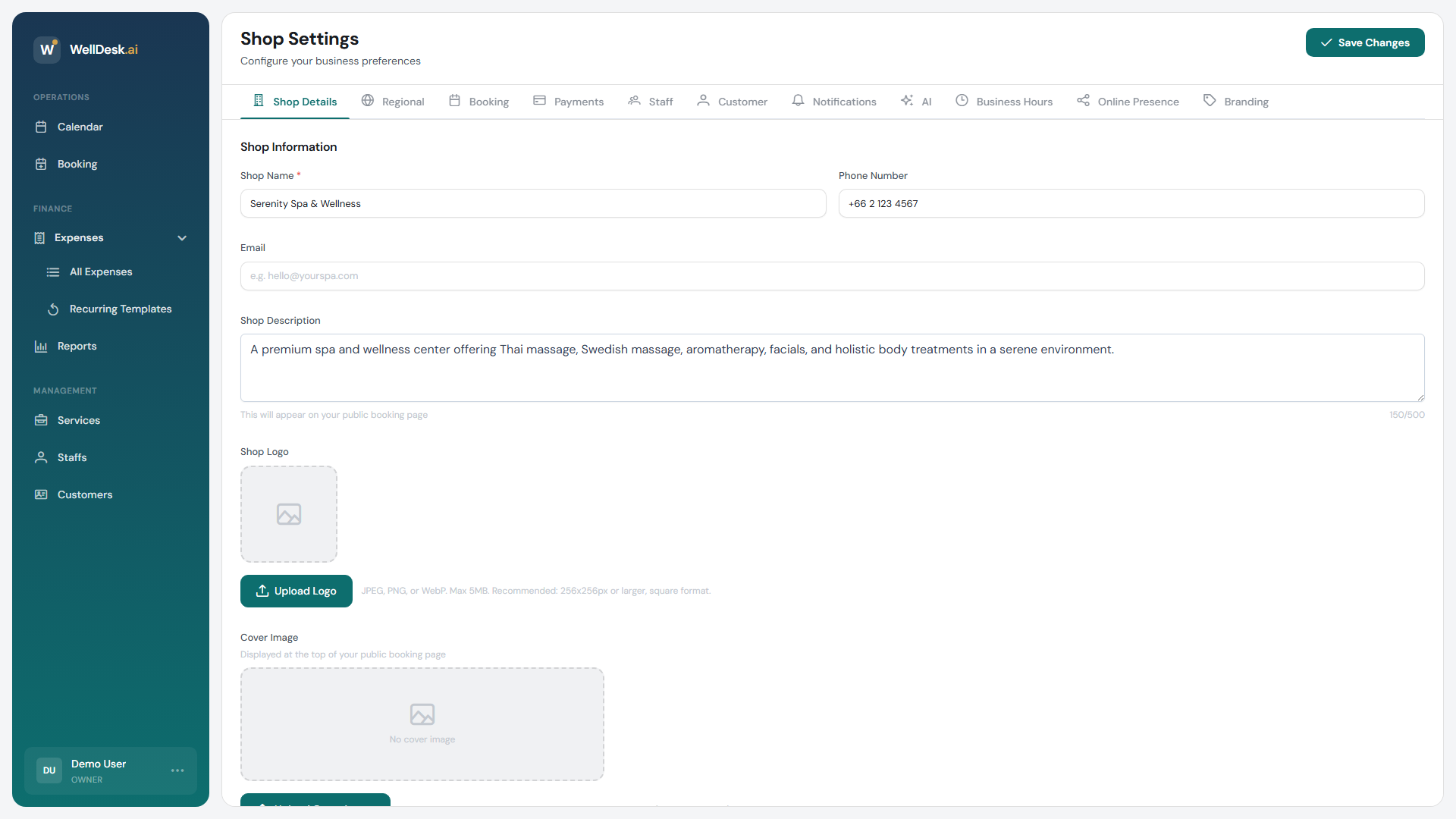 Branding settings tab